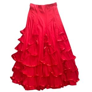 Valentine Red Ruffle Skirt S